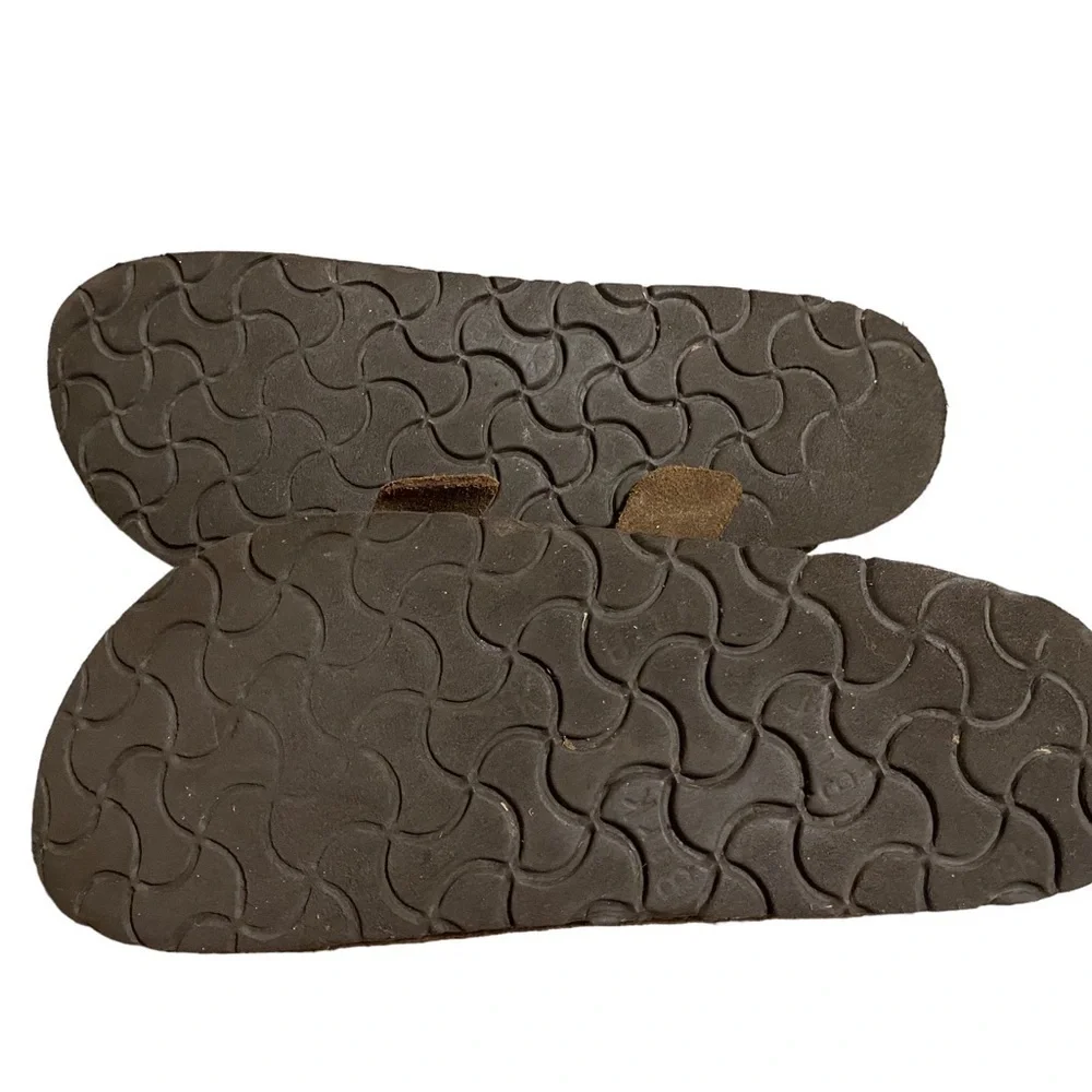 BIRKENSTOCK ARIZONA Flower Crush Mocca Leather Sandals Slide US5 EU36 UK3 Womens